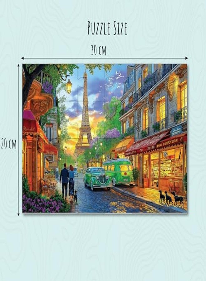Khilonewale Educational Jigsaw Puzzle for Kids 3+ Years Learning and Scenic Puzzles, Bright Colours, Thick Pieces, for Boys and Girls, Gift‑Ready Family Activity and Puzzles Size 20x30CM (Twilight Paris Street) - Image 3